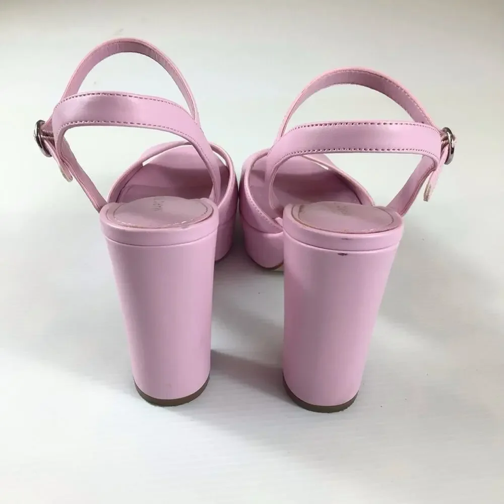 Marc Fisher Pink Platform Block Heel Sandals